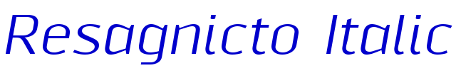 Resagnicto Italic шрифт